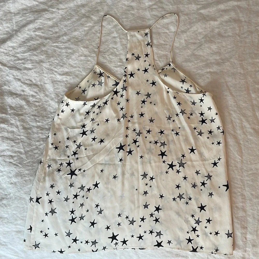 Star print silk Tibi racer back tank - Picture 3 of 3